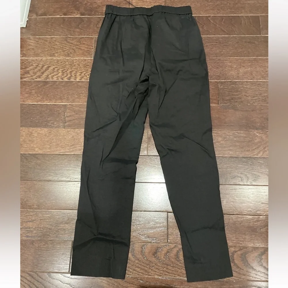 Theory,Eco-Crunch Wash, Pull-On Tailored Trouser Black Minimalist Pant,Size 4